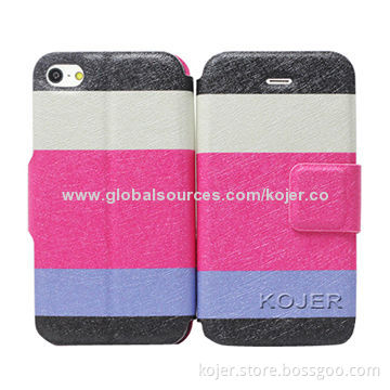 China Supplier Manufacturer Mobile Phone Leather Cases for iPhone 5S, Fine Stitch SewingNew